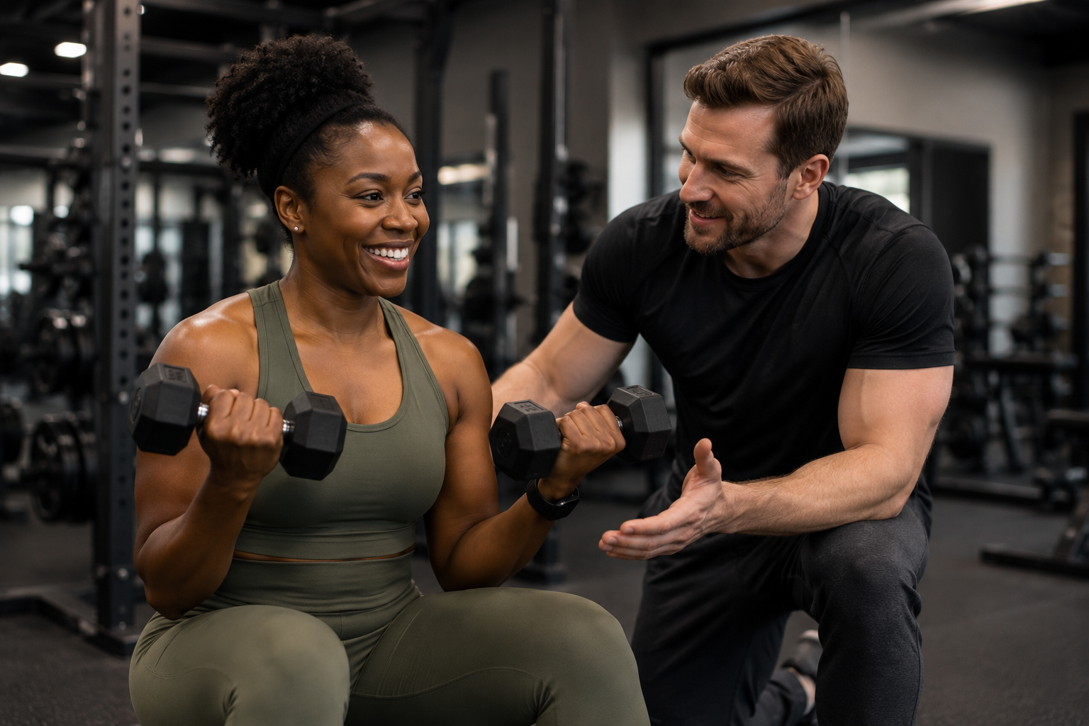 Strength training with dumbbells